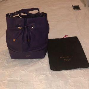 Purple Kate Spade Leather Bucket Bag